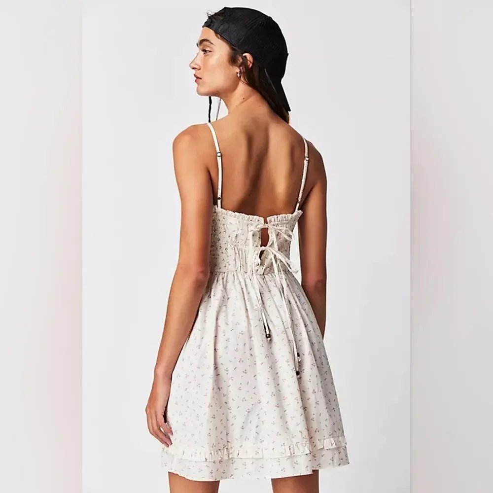 NEW Free People Gabby cotton white babydoll dress size medium - Picture 3 of 7
